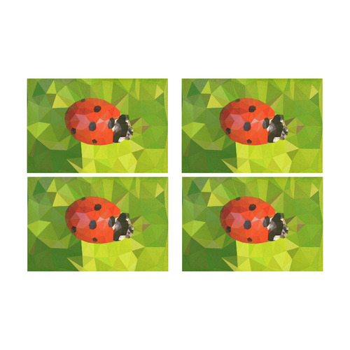 Lady Bug, low poly Placemat 12’’ x 18’’ (Four Pieces)