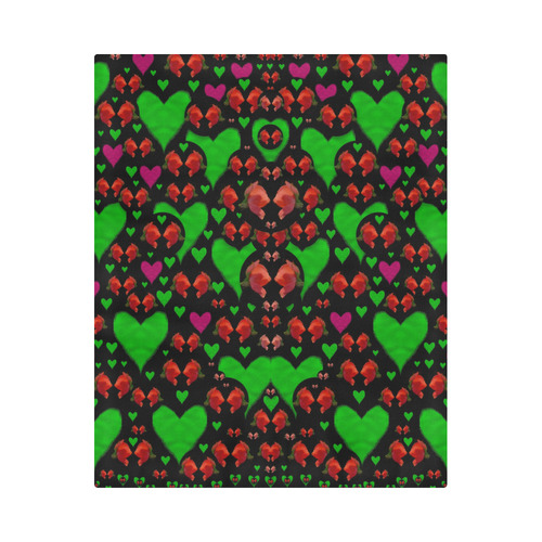 love hearts and roses Duvet Cover 86"x70" ( All-over-print)