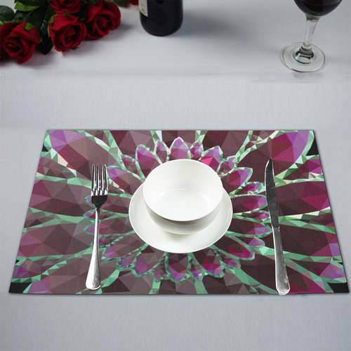 Red Mosaic Flower Placemat 12’’ x 18’’ (Set of 4)