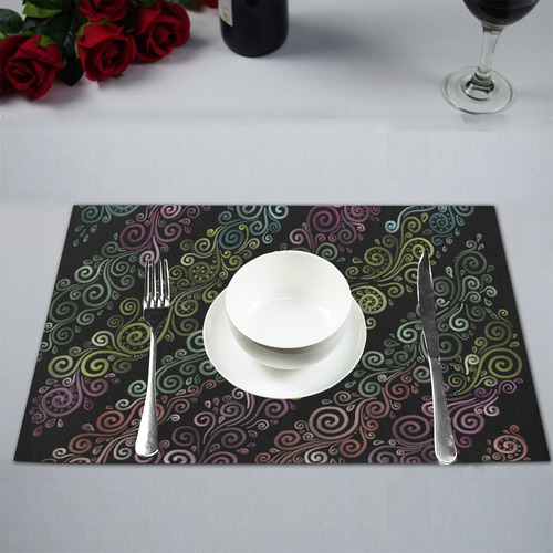 3D Psychedelic pastel Placemat 12’’ x 18’’ (Set of 4)