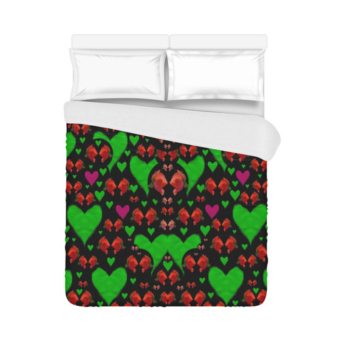 love hearts and roses Duvet Cover 86"x70" ( All-over-print)