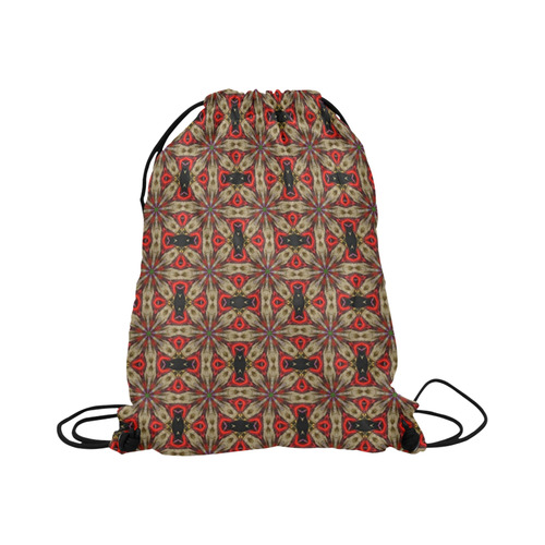 Red and Taupe Large Drawstring Bag Model 1604 (Twin Sides)  16.5"(W) * 19.3"(H)