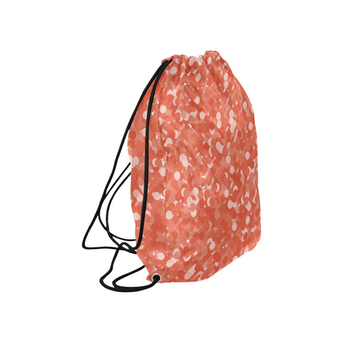 Tangerine Tango Polka Dot Bubbles Large Drawstring Bag Model 1604 (Twin Sides)  16.5"(W) * 19.3"(H)