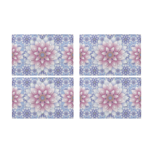 Ornaments pink+blue, pattern Placemat 12’’ x 18’’ (Four Pieces)