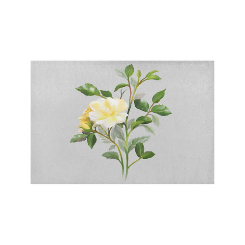 Yellow Rose, floral watercolor Placemat 12’’ x 18’’ (Set of 4)