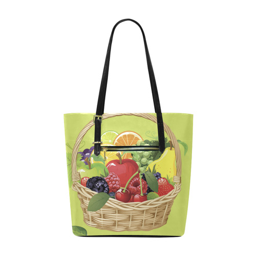 Fruit Basket Cherry Berry Apple Green Grapes Euramerican Tote Bag/Small (Model 1655)