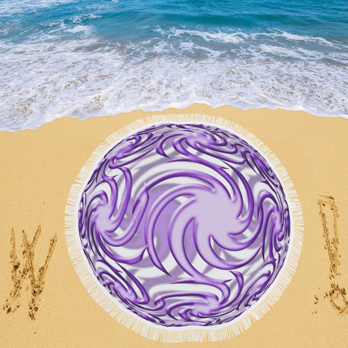 3-D Lilac Ball Circular Beach Shawl 59"x 59"