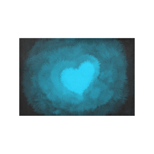 Blue Fluffy Heart, Valentine Placemat 12’’ x 18’’ (Set of 4)