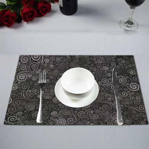 3D Psychedelic soft color Rose Placemat 12’’ x 18’’ (Four Pieces)