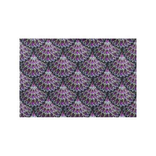 Mosaic flower, purple fish scale Placemat 12’’ x 18’’ (Set of 4)