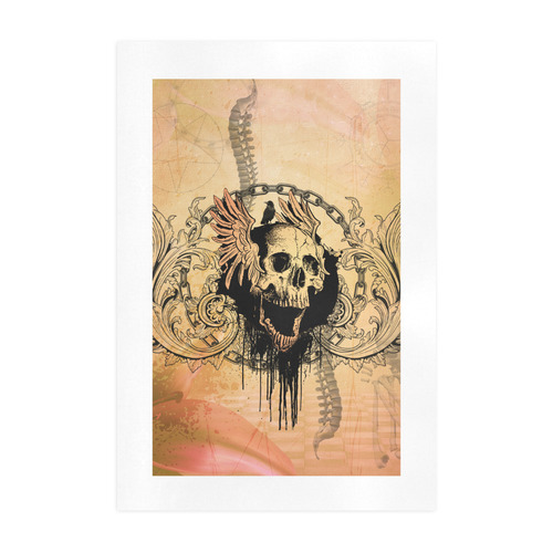 Amazing skull with wings Art Print 19‘’x28‘’