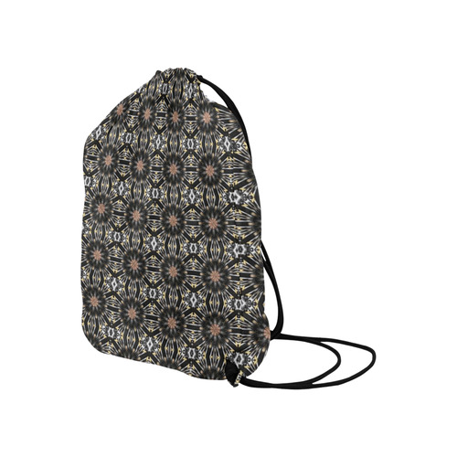 Black Geometric Large Drawstring Bag Model 1604 (Twin Sides)  16.5"(W) * 19.3"(H)