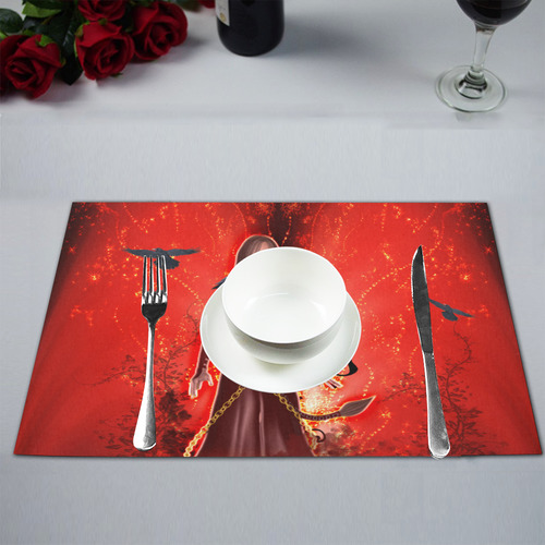 The dark side with fairy and crow Placemat 12’’ x 18’’ (Set of 4)
