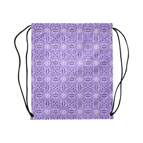 Sexy Purple Lace Large Drawstring Bag Model 1604 (Twin Sides)  16.5"(W) * 19.3"(H)