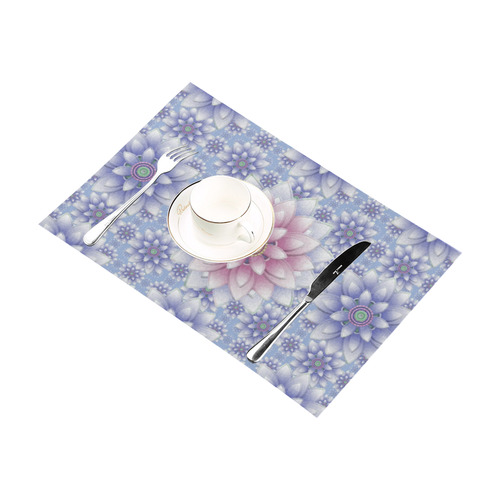 ornaments pink, blue, pattern Placemat 12’’ x 18’’ (Set of 4)