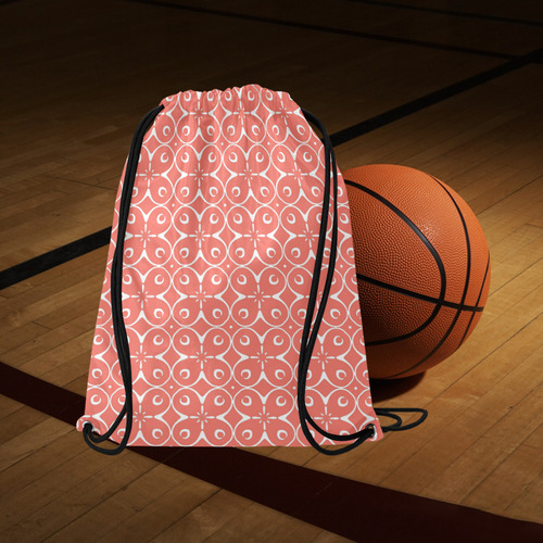 My Lucky Day Coral Peach Large Drawstring Bag Model 1604 (Twin Sides)  16.5"(W) * 19.3"(H)