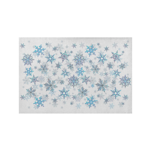 Snowflakes, Blue snow, Christmas Placemat 12’’ x 18’’ (Set of 4)