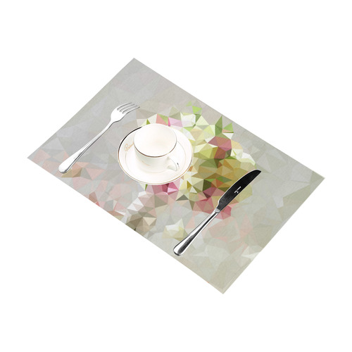 Low Poly Pastel Flowers Placemat 12’’ x 18’’ (Set of 4)