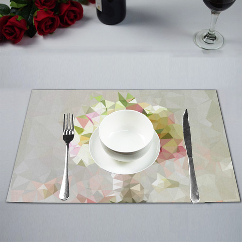 Low Poly Pastel Flowers Placemat 12’’ x 18’’ (Set of 4)