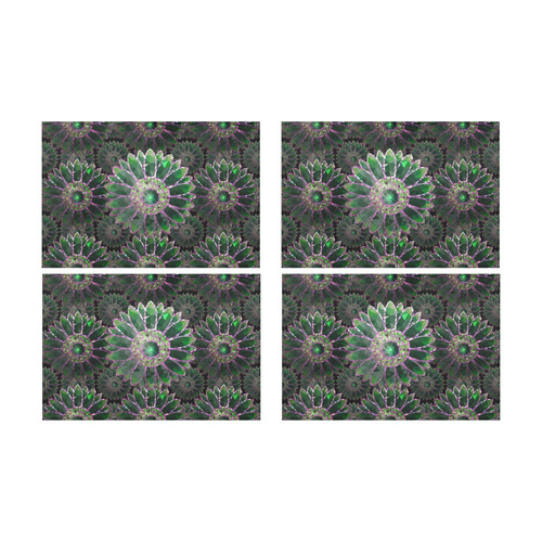 Mosaic Flower Pattern Placemat 12’’ x 18’’ (Set of 4)
