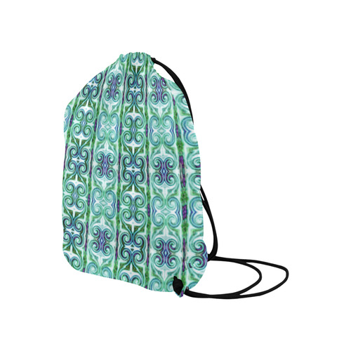 Multicolored Green Large Drawstring Bag Model 1604 (Twin Sides)  16.5"(W) * 19.3"(H)