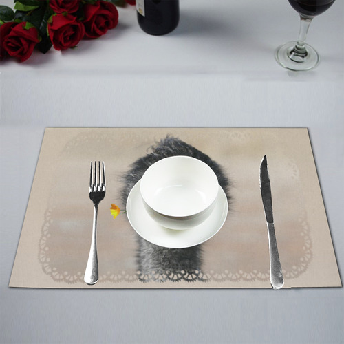 Happy Emu with Flower, photo Placemat 12’’ x 18’’ (Set of 4)