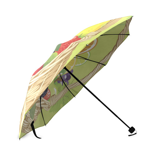 Fruit Basket Cherry Berry Apple Grapes Pear Foldable Umbrella (Model U01)