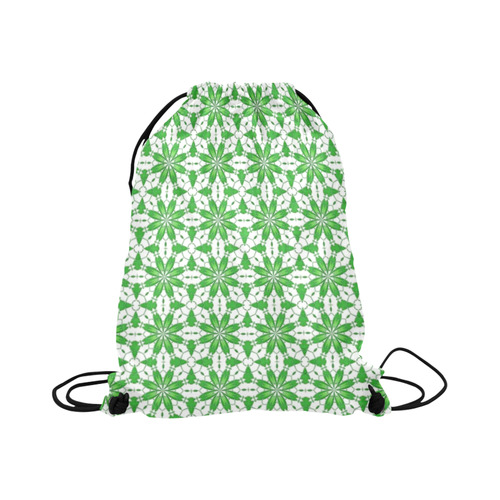 Sexy Green and White Lace Large Drawstring Bag Model 1604 (Twin Sides)  16.5"(W) * 19.3"(H)