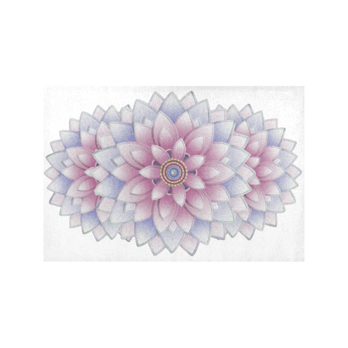 ornament pink, blue, floral pattern Placemat 12’’ x 18’’ (Four Pieces)