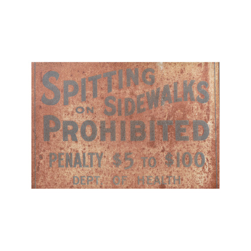 Spitting prohibited, penalty, photo Placemat 12’’ x 18’’ (Four Pieces)