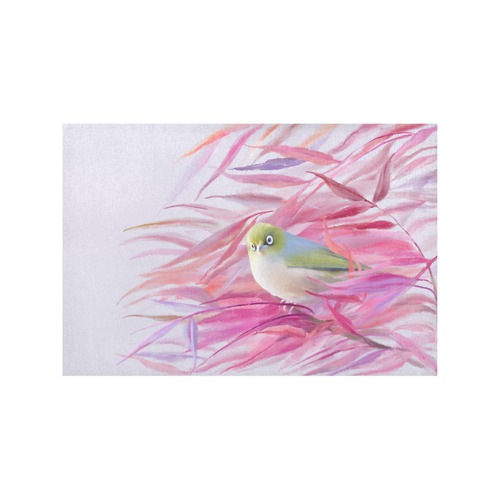 Cute SilverEye, angry bird watercolor Placemat 12’’ x 18’’ (Four Pieces)