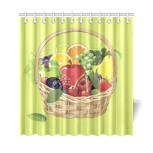 Fruit Basket Cherry Berry Apple Green Grapes Shower Curtain 69"x72"