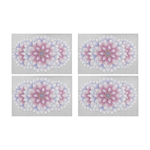 ornament pink, blue, floral pattern Placemat 12’’ x 18’’ (Set of 4)