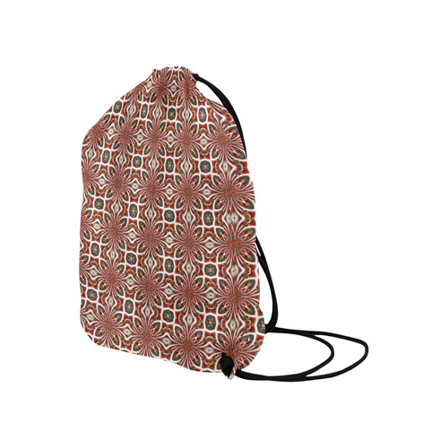 Red and White Abstract Large Drawstring Bag Model 1604 (Twin Sides)  16.5"(W) * 19.3"(H)