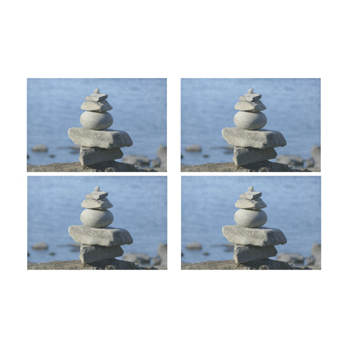 Tranquility - Stone on Stone photo Placemat 12’’ x 18’’ (Set of 4)