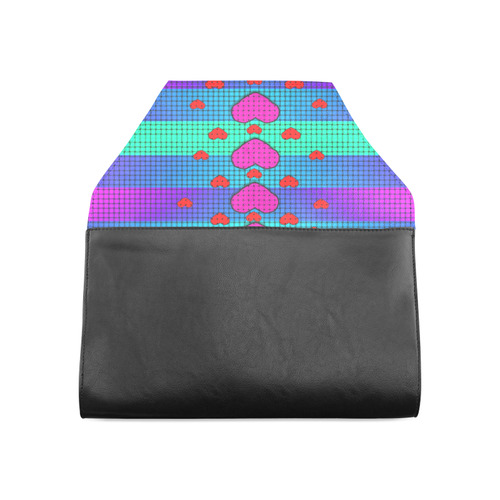 hearts and rainbows Clutch Bag (Model 1630)