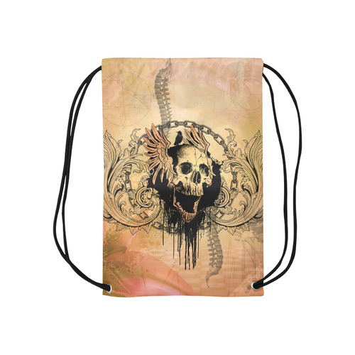 Amazing skull with wings Small Drawstring Bag Model 1604 (Twin Sides) 11"(W) * 17.7"(H)