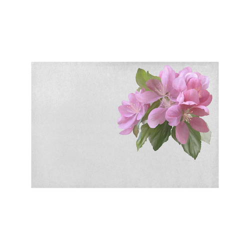 Pink Blossom Branch, , floral watercolor Placemat 12’’ x 18’’ (Four Pieces)