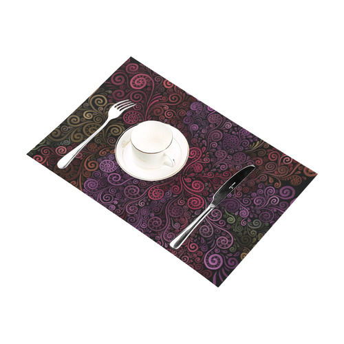 Psychedelic 3D Rose Placemat 12’’ x 18’’ (Set of 4)