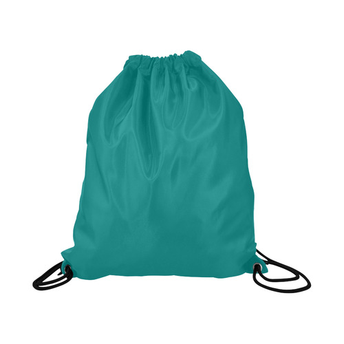 Deep Peacock Blue Large Drawstring Bag Model 1604 (Twin Sides)  16.5"(W) * 19.3"(H)