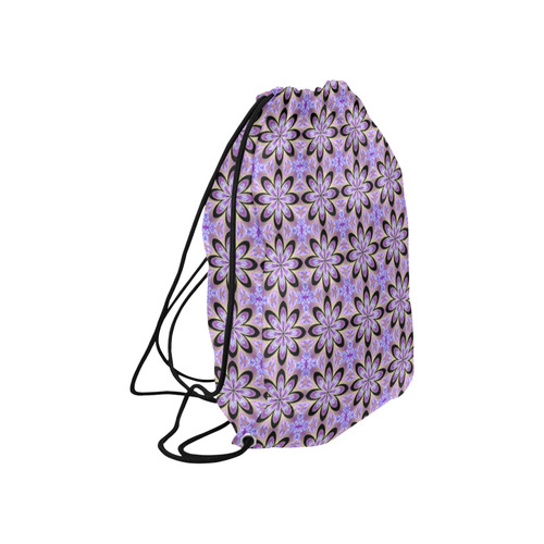 Lavender Daisy Geometric Large Drawstring Bag Model 1604 (Twin Sides)  16.5"(W) * 19.3"(H)