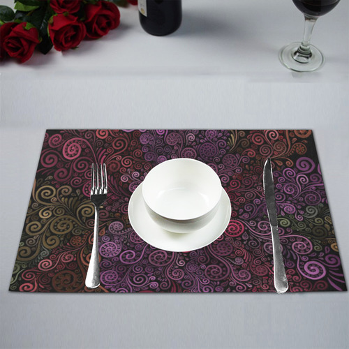 Psychedelic 3D Rose Placemat 12’’ x 18’’ (Set of 4)