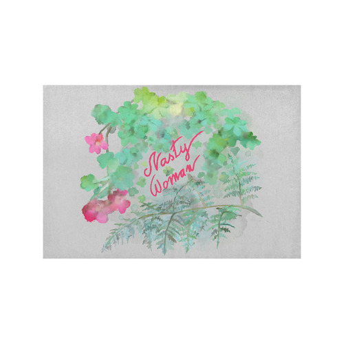 Nasty Woman, floral watercolor Placemat 12’’ x 18’’ (Set of 4)