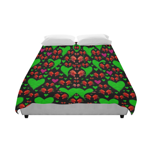 love hearts and roses Duvet Cover 86"x70" ( All-over-print)