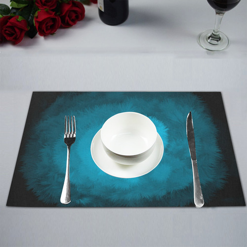 Blue Fluffy Heart, Valentine Placemat 12’’ x 18’’ (Set of 4)