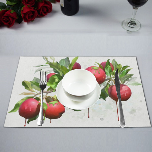 Melting Apples, fruit watercolors Placemat 12’’ x 18’’ (Four Pieces)