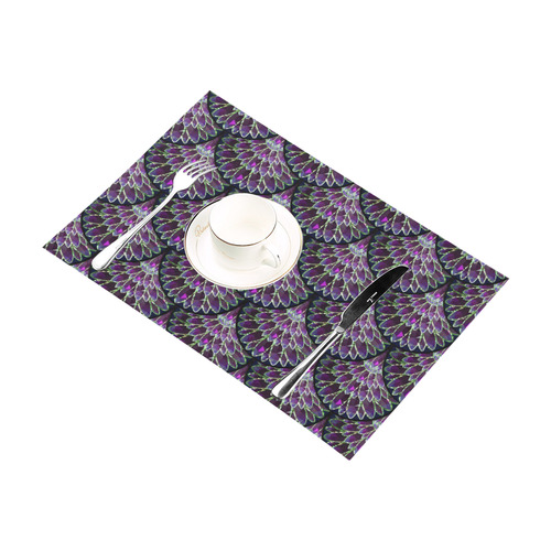 Mosaic flower, purple fish scale Placemat 12’’ x 18’’ (Set of 4)