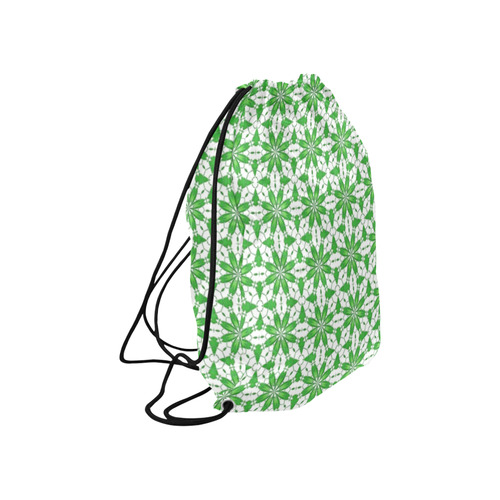 Sexy Green and White Lace Large Drawstring Bag Model 1604 (Twin Sides)  16.5"(W) * 19.3"(H)