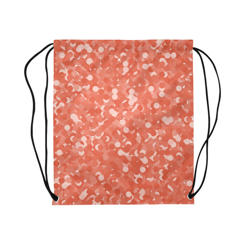 Tangerine Tango Polka Dot Bubbles Large Drawstring Bag Model 1604 (Twin Sides)  16.5"(W) * 19.3"(H)