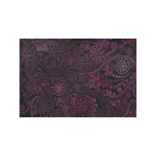 3D psychedelic ornaments, magenta Placemat 12’’ x 18’’ (Four Pieces)